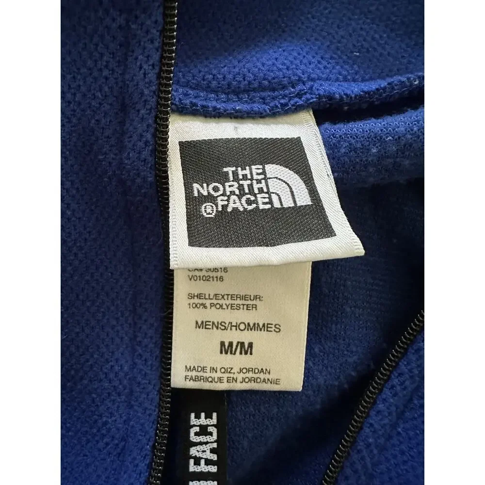The North Face Sweater Pullover Mens Medium Mid Layer Knit 1/4 Zip Blue